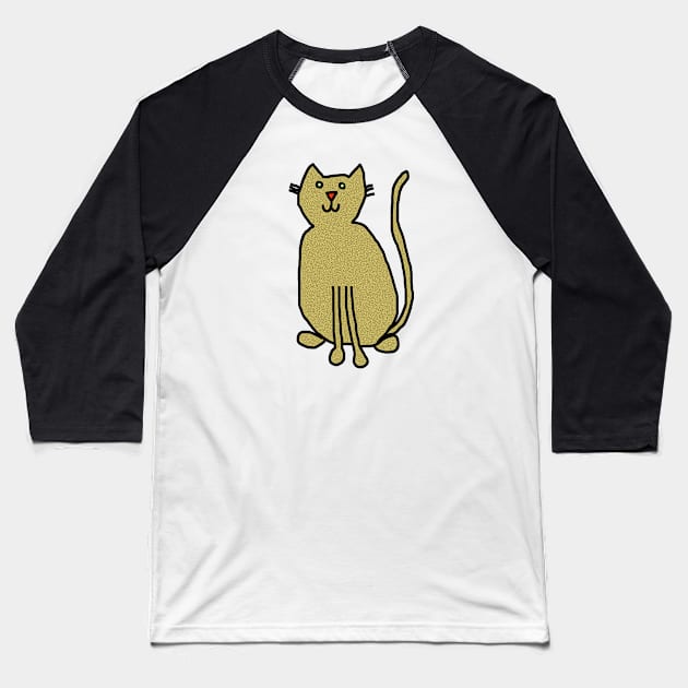 Cat Gold Metallic Baseball T-Shirt by ellenhenryart